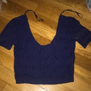 Lace blue crop top
